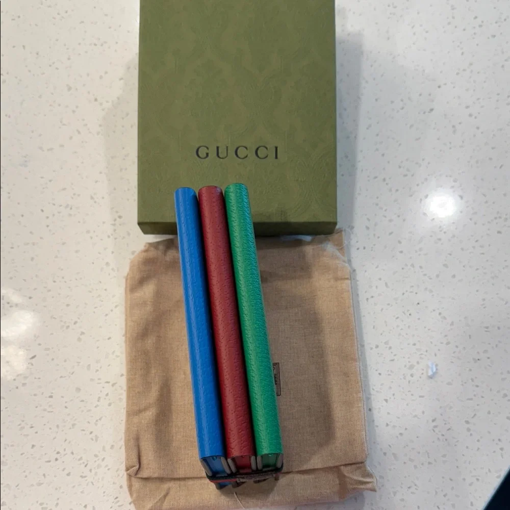 Gucci Beige and Green Notebook with Signature Pattern Gift Set - Picture 2 of 12